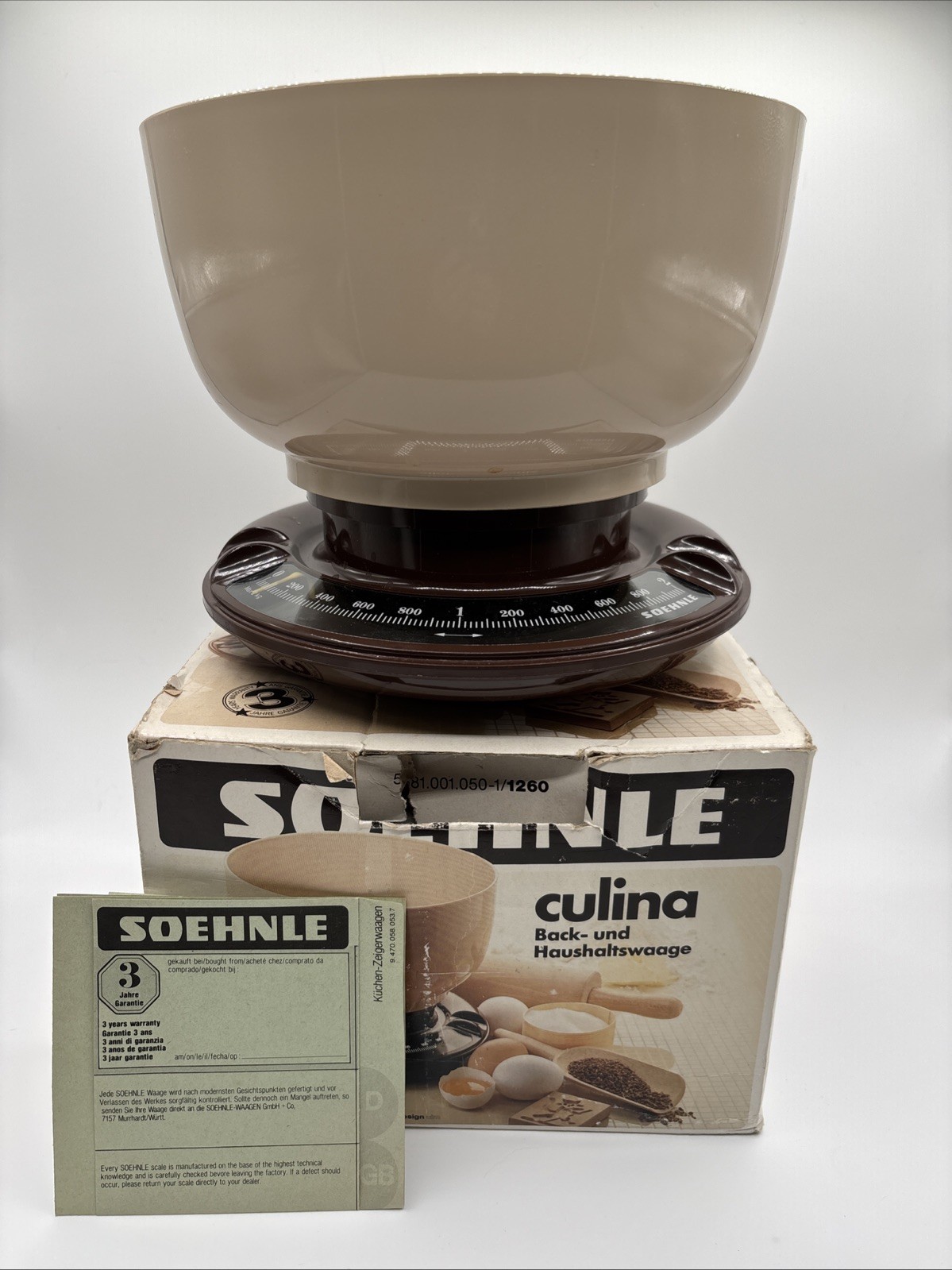 SOEHNLE Kitchen Food Scale Germany VTG GREAT Condition Brown Cream 2 KG 1260 gallery