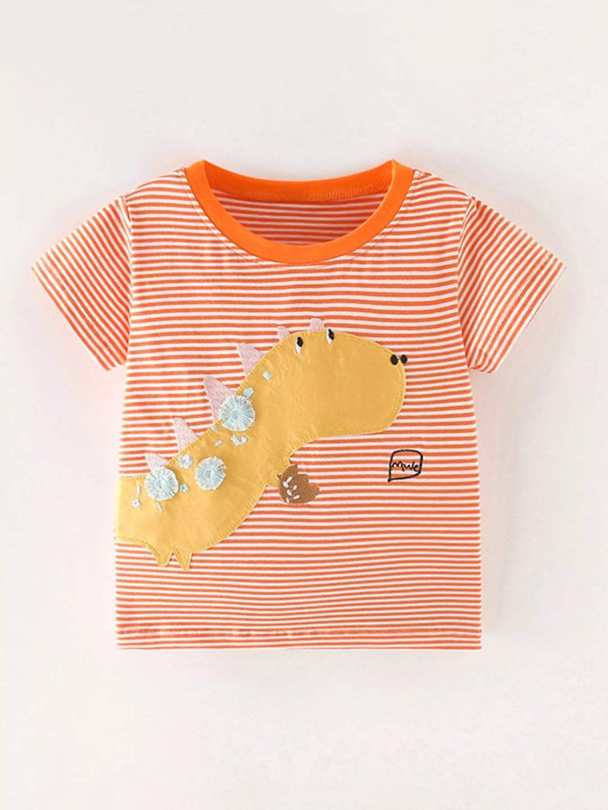 Children's Dinosaur Applique Striped T-Shirt gallery
