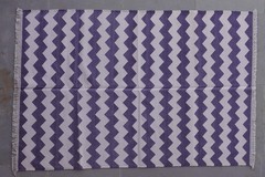 Rugmoda Cotton Blue & Ivory Zigzag Chevron 4×6 ft Living Room Area Rug