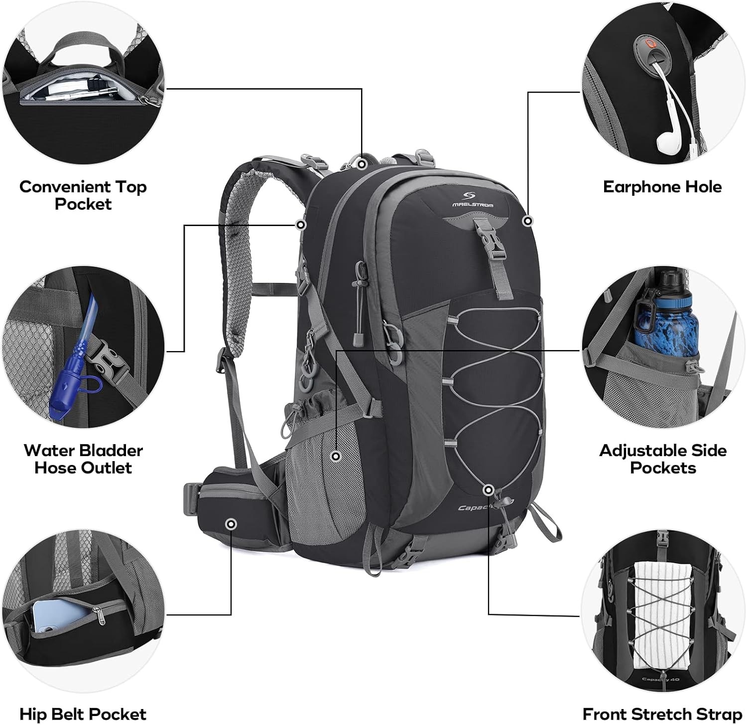 Hiking Backpack,Camping Backpack,40L Waterproof Hiking Daypack 3