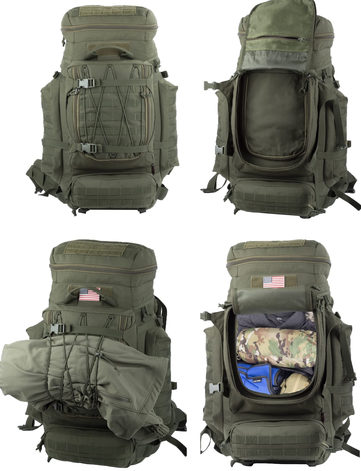 Large Internal Frame Backpack Tactical MOLLE Pack for Camping Backpacking Hun... 4