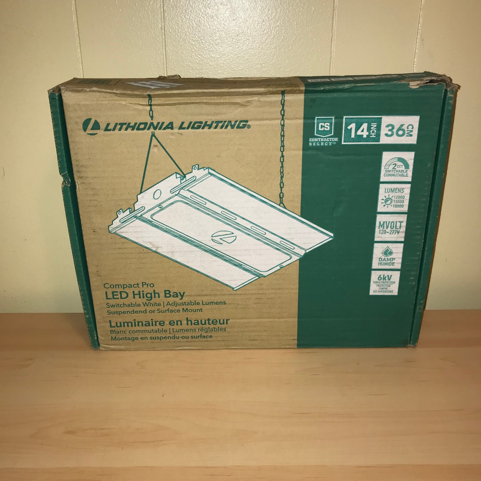 Lithonia Lighting 14" Compact Pro LED High Bay Light 12000/15000/18000-4000/5000 gallery