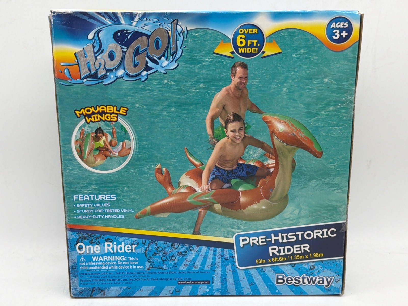 H2OGO! Pre-Historic Inflatable Pool Rider For Kids & Adults Over 6 Ft Wide Heavy gallery
