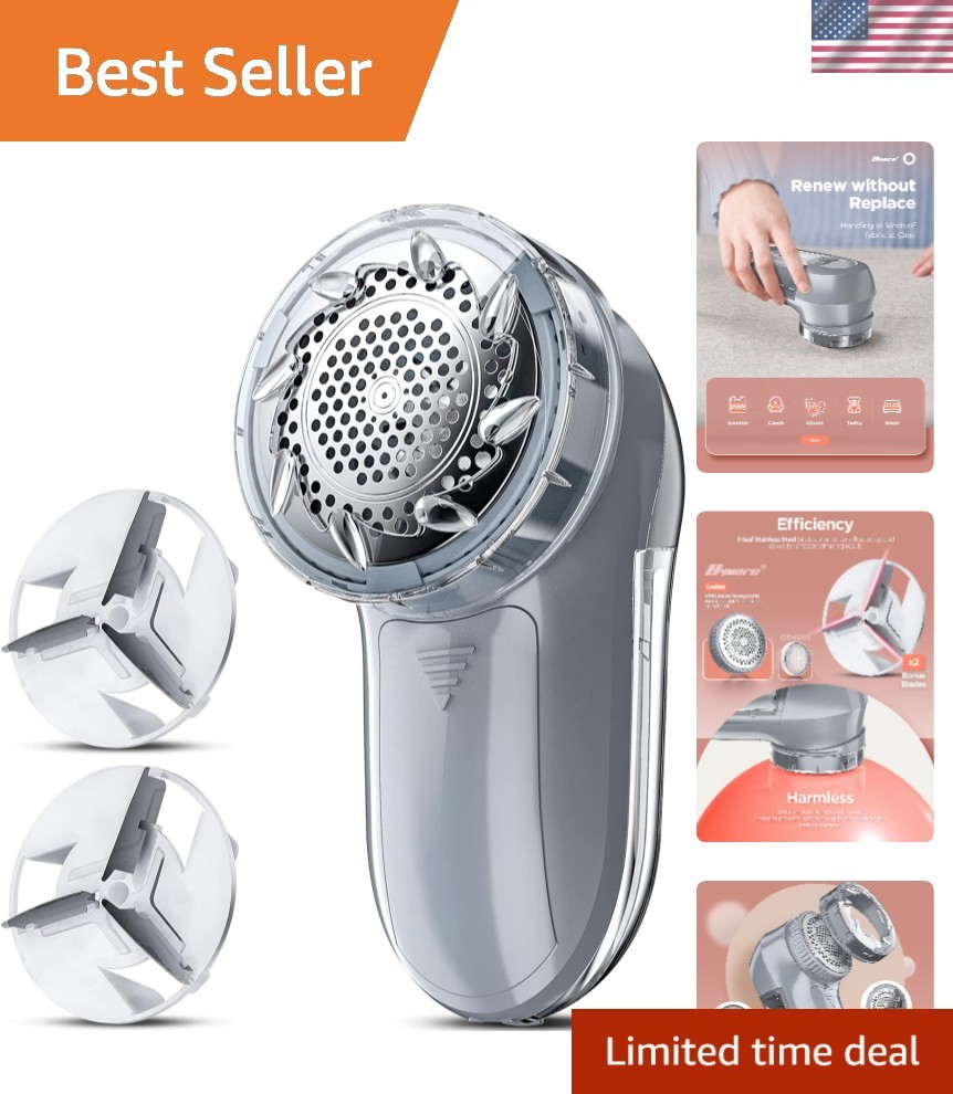 Compact Fabric Shaver with Removable Lint Container - Easy to Use Anywhere gallery