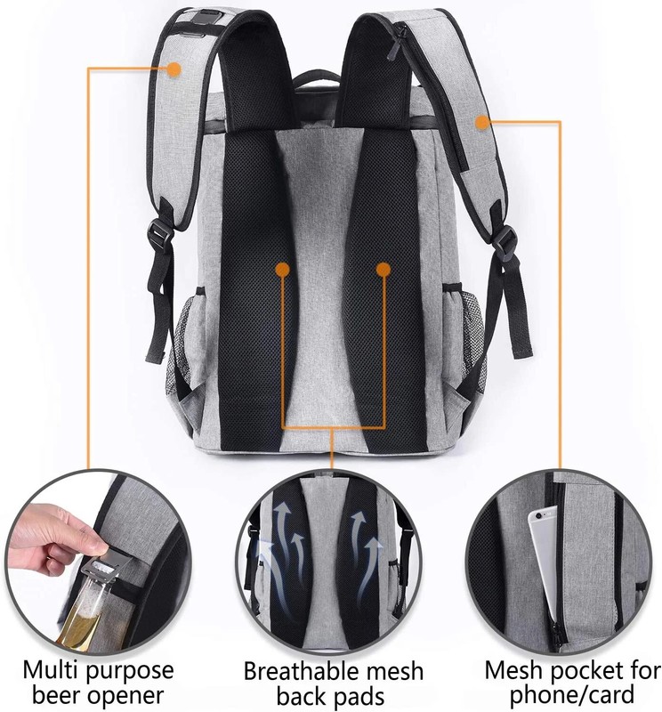 Lightweight Backpack with insulated cooler, leakproof 4