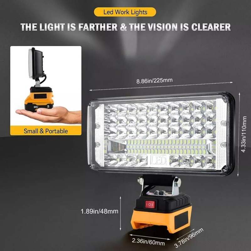 LED Work Light Suitable For DeWalt 20V 60V MAX XR DCB205 Li-Ion Battery 2700LM gallery