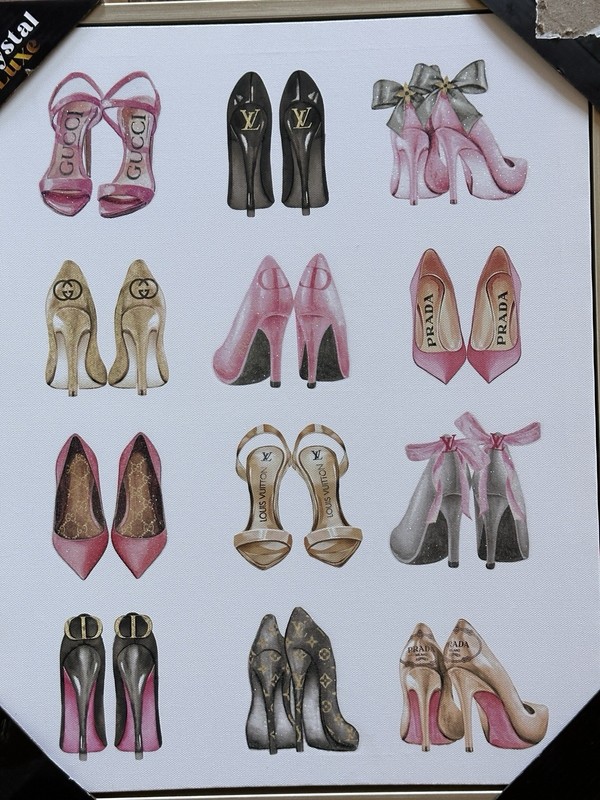 Chic Designer Inspired Lux Heels Collage Wall Art Glam Closet Beauty Room Decor gallery