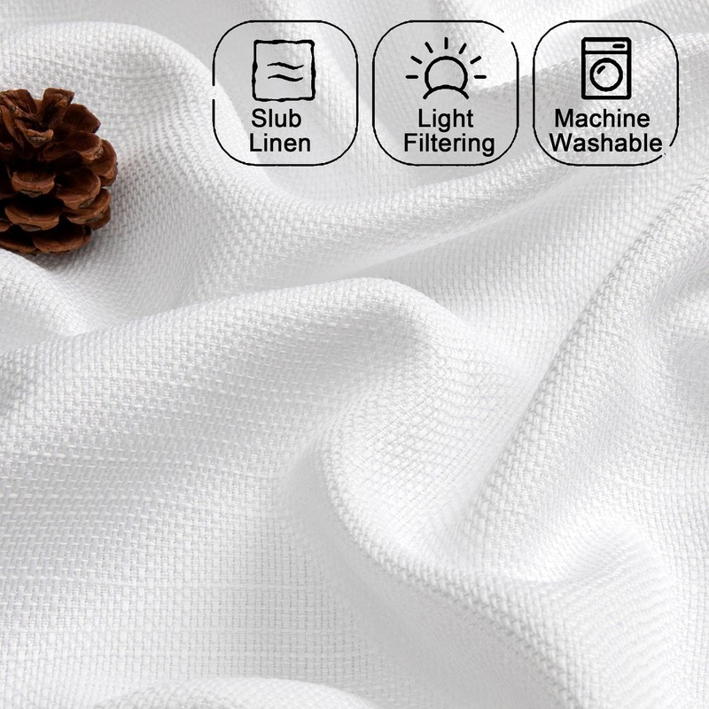 White Valance for Windows - Light Filtering Faux Linen Textured Small Window ... gallery