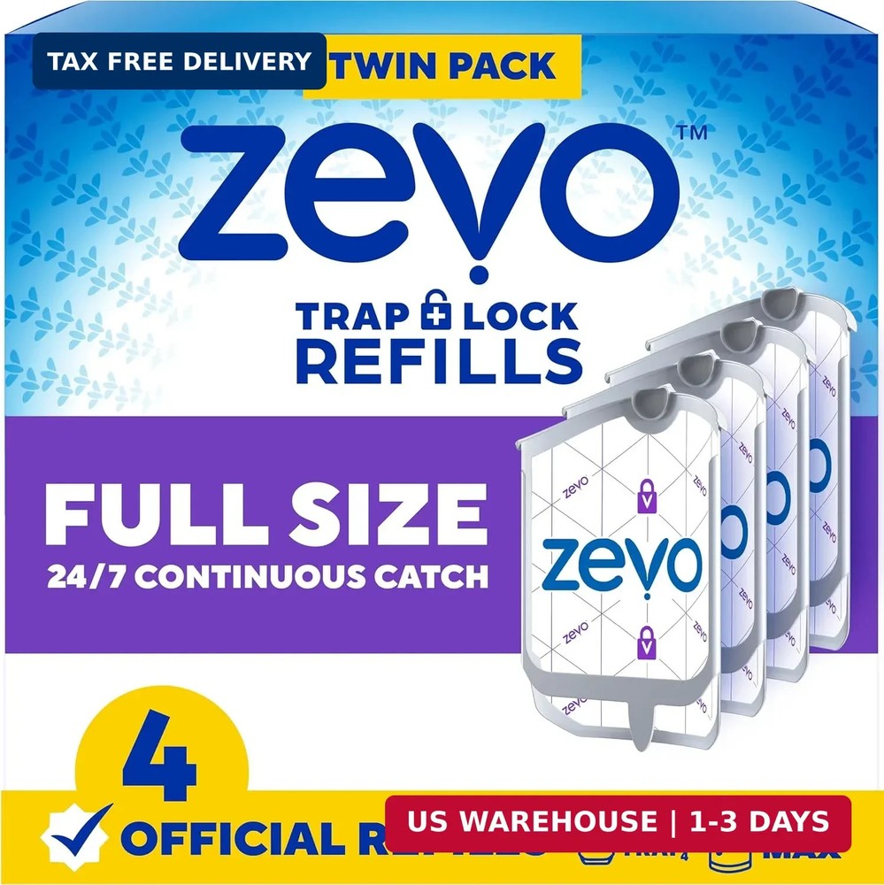 Zevo Flying Insect Trap Official Refill Cartridges - Fits Both Zevo Trap & MAX I
