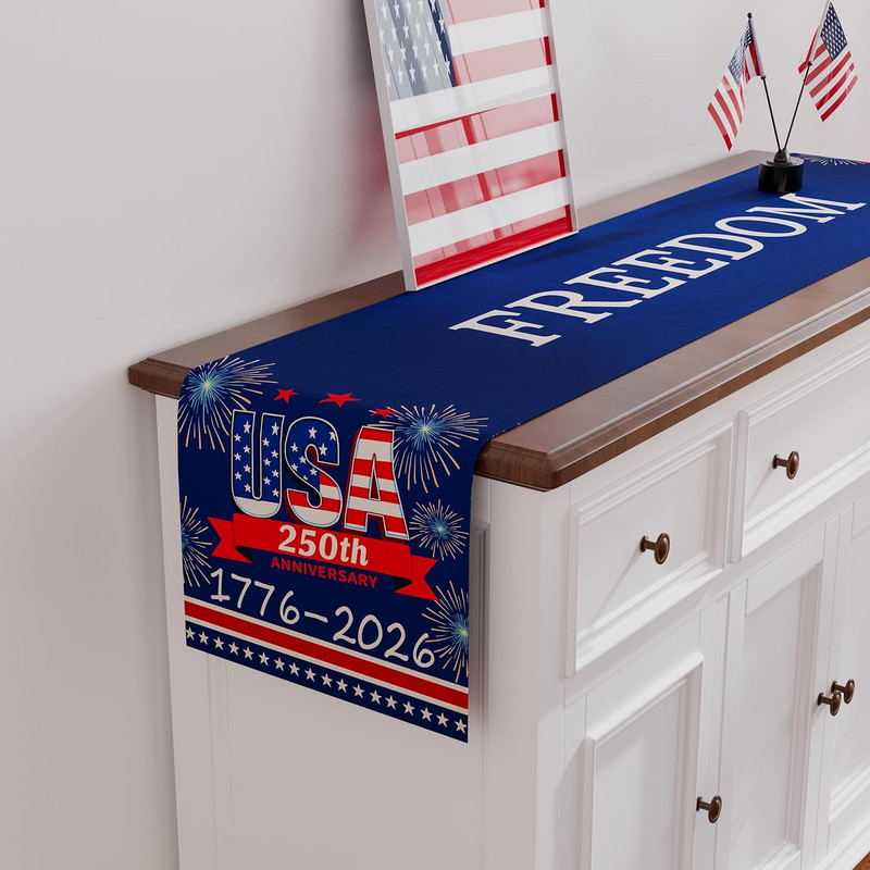 250Th Anniversary USA Table Runner, 4Th of July Table Runner Patriotic 250 Anniv gallery
