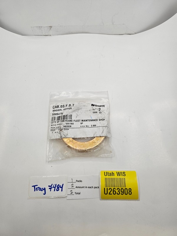 (QTY2) Fs Depot 5009479 Hopper Washer CAB.03.F.0.7 3 × 3 × 0.25 in 0.5 lbs gallery