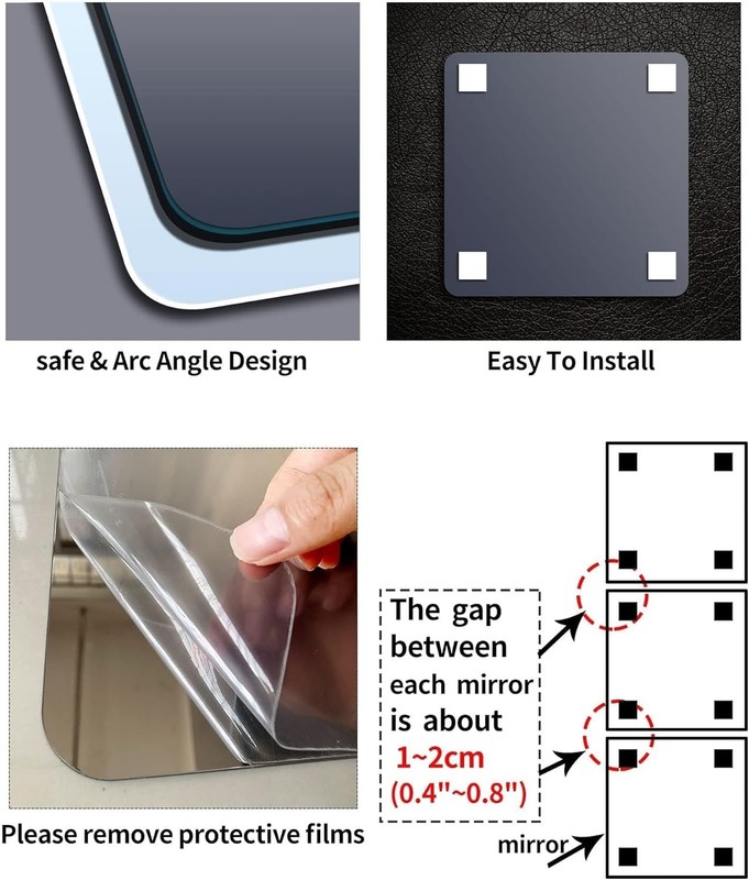 Unbreakable Plexiglass Acrylic Mirror for Kids,1 PCS 8"x8" Shatterproof gallery