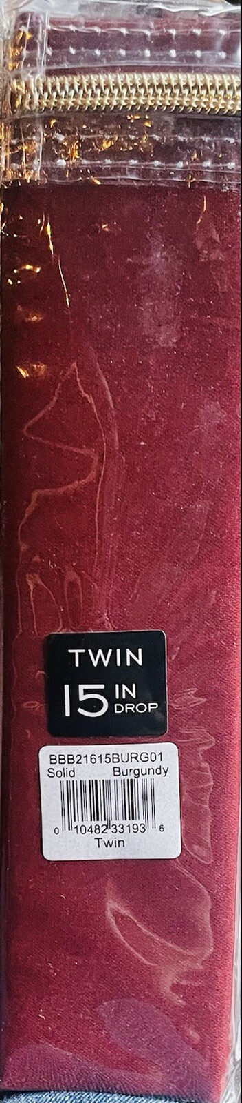 Levinsohn Cotton Collection Twin Tailored Bedskirt 15 in drop Burgundy 39” X 75” gallery