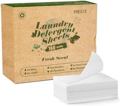 Laundry Detergent Sheets Fresh Scent 160 Count Hypoallergenic