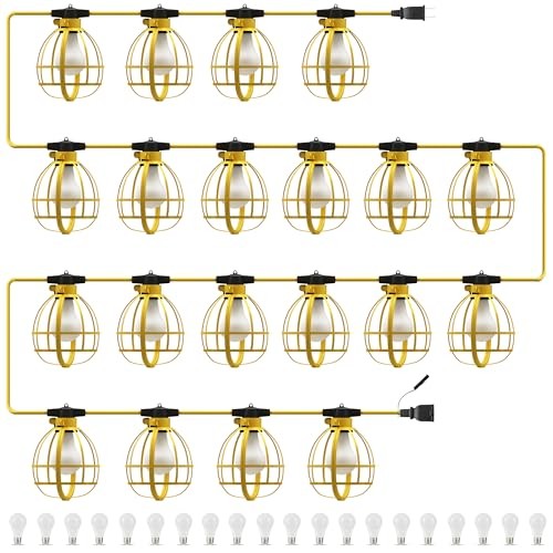 Construction String Lights, 20 Bulbs 200W 21000LM Work Lights with 20 200FT gallery