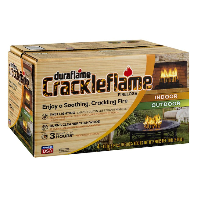Duraflame Crackleflame Firelogs - Box of 4 - 4 1/2-Pounds each / 3-Hour Burn gallery