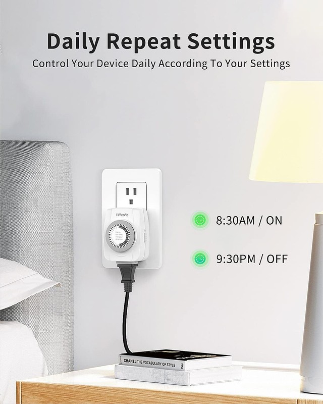 User-Friendly 24-Hour Outlet Timer with 48 Settings - Perfect for Energy Savings gallery