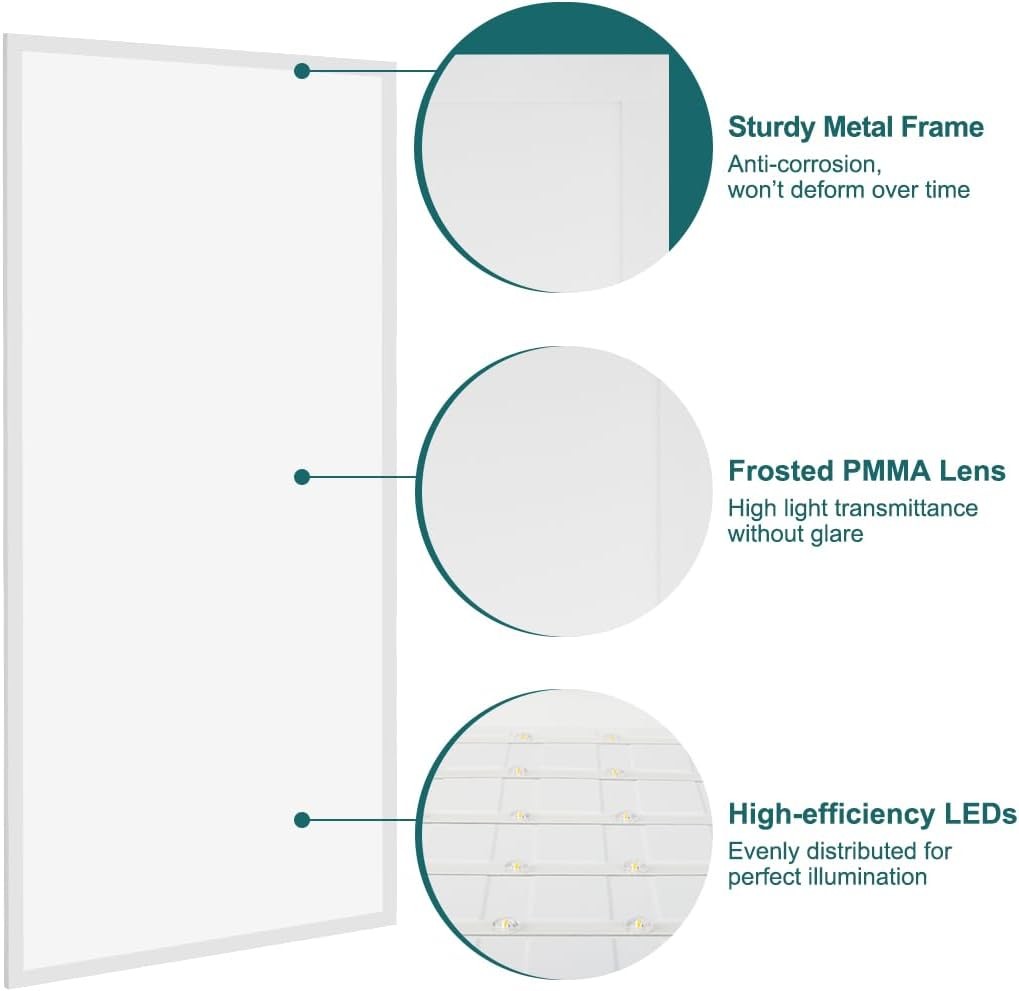kadision 2x4 LED Flat Panel Light 5000K/4000K/3500K 60W 50W 40W 30W 25W gallery