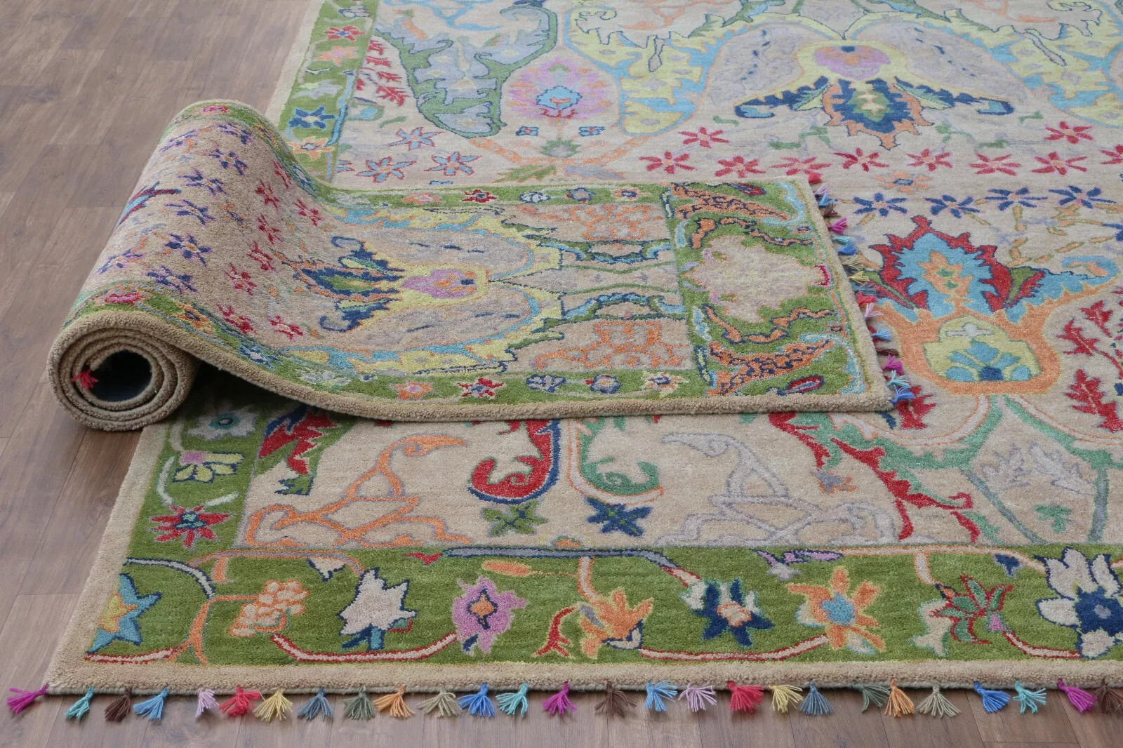 Traditional New Oreiental Hand Tufted Color Pink Style Woolen Handmade Carpet gallery