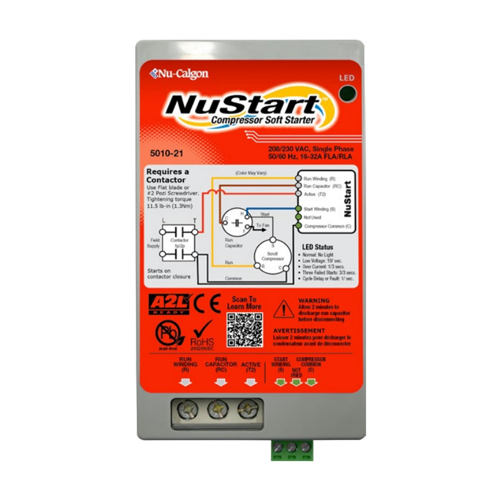 Nu-Calgon 5010-21 NuStart Compressor Soft Starter, Single Phase, 208/230VAC, 16- gallery