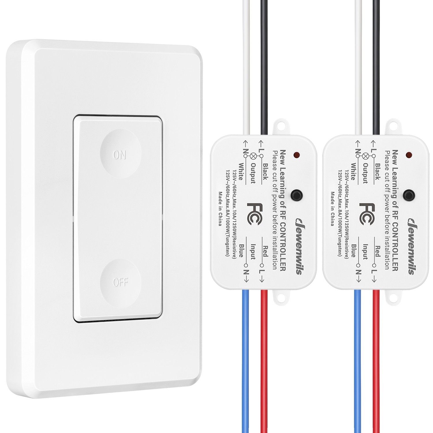 DEWENWILS Wireless Light Switch Kit No Wiring 10A 1200W 100FT RF Remote gallery