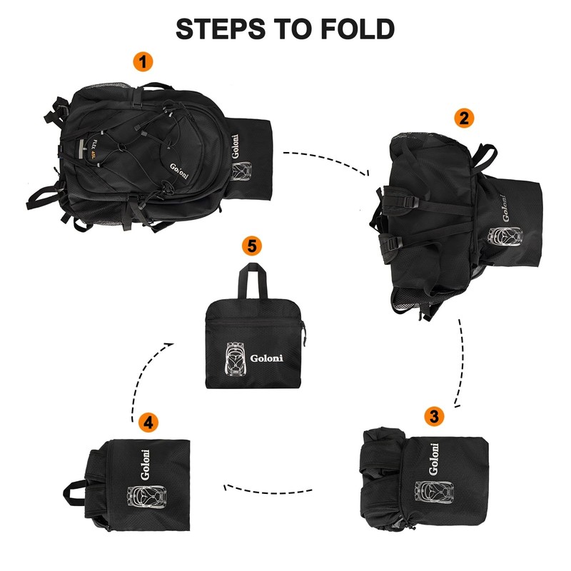 45L Hiking Backpack with Rain Cover, Lightweight Foldable Camping Backpack fo... 5