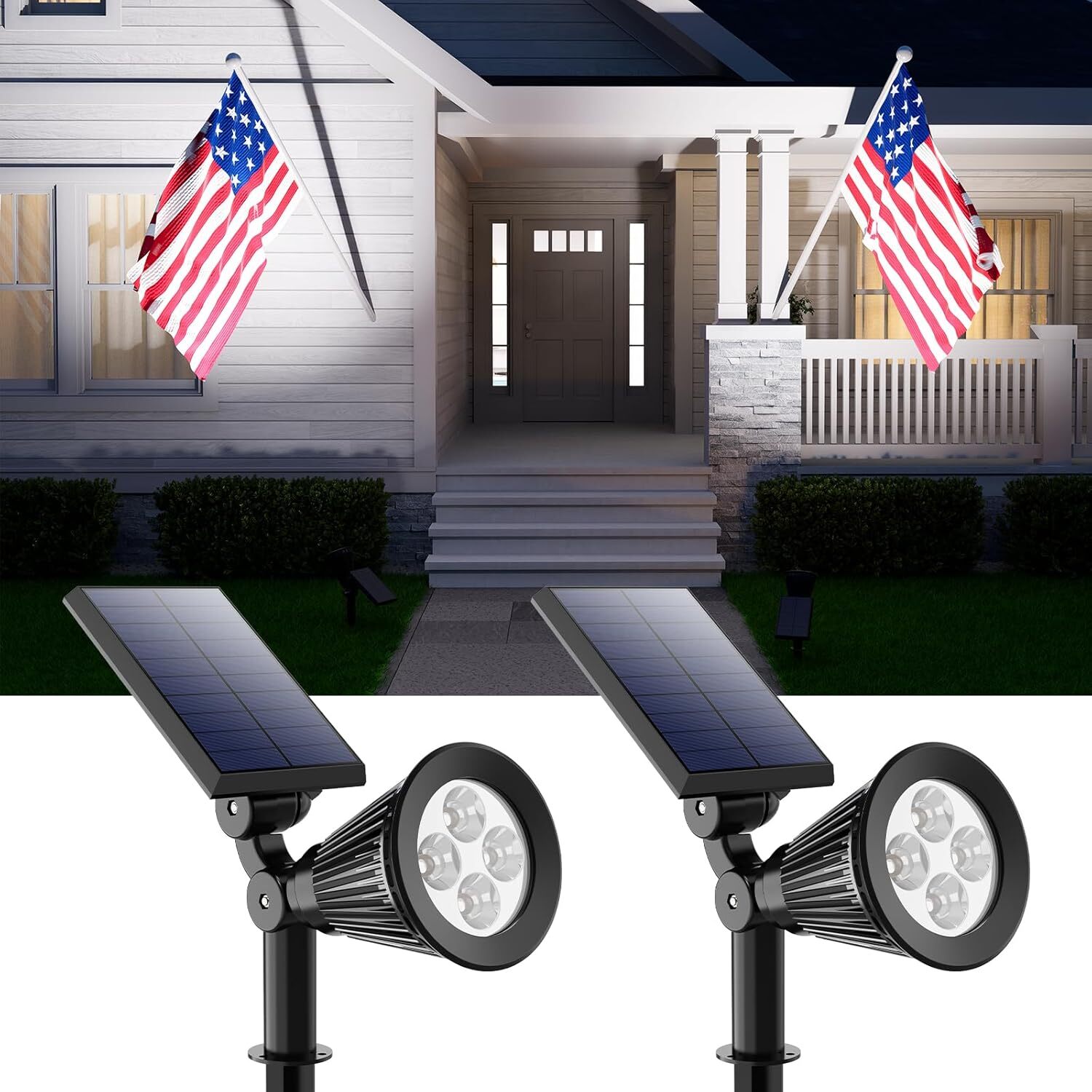 2Pack Solar Power LED Landscape Light Outdoor Garden Yard Pathway Lawn Spotlight gallery