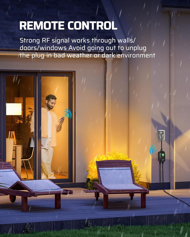 DEWENWILS Wireless Remote Control Outlet Outdoor Electrical Plug in Light Switch gallery