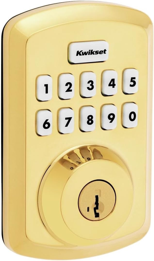 Kwikset Powerbolt 250 10-Button Keypad Lifetime Polished Brass Transitional gallery