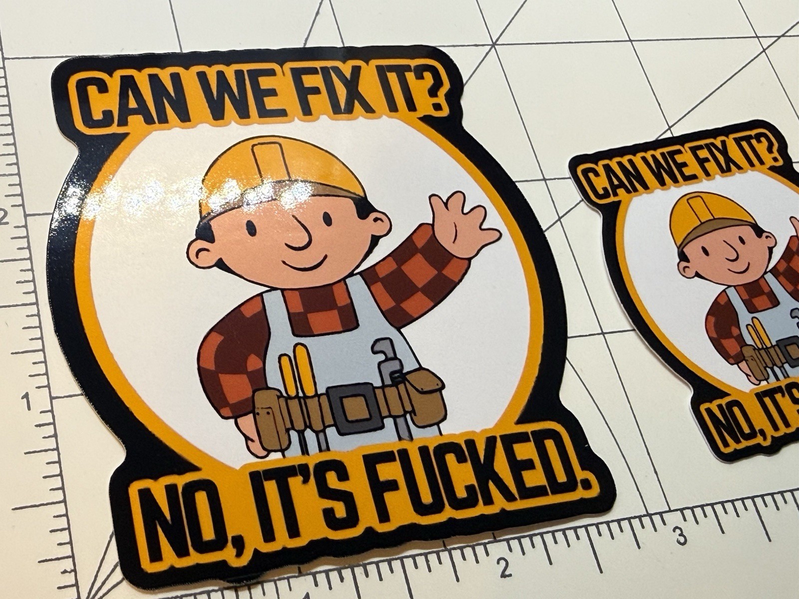 Bob The Builder Sticker 3” 2 Sticker Lot Funny Laptop Notebook Window Decal gallery