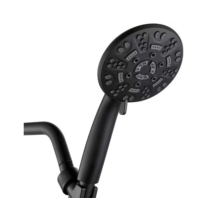 Cobbe 8-Spray Patterns 4.3" Wall Mount Handheld Shower Head in Matte Black-NOB gallery