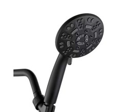 Cobbe 8-Spray Patterns 4.3″ Wall Mount Handheld Shower Head in Matte Black-NOB