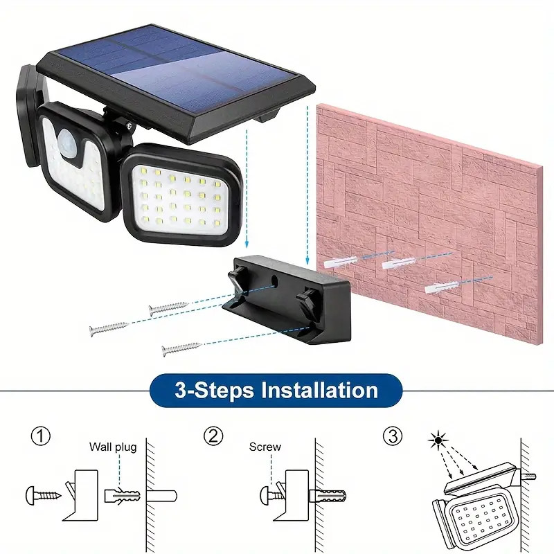2 Pack LED Motion Sensor Solar Lights ,Outdoor IP65 Waterproof Security Lamp gallery