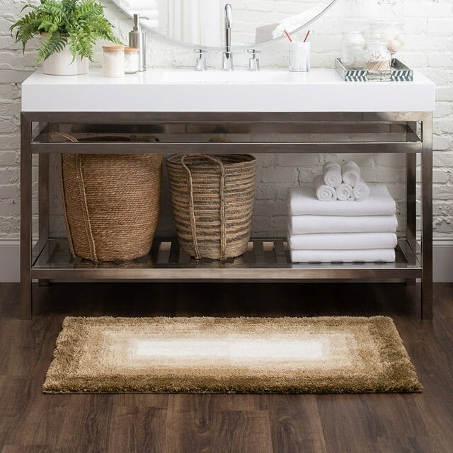 Mohawk Home - Gradient Bath Rug/Mat- Ombre Border Barley - 1' 8" X 2' 10" gallery