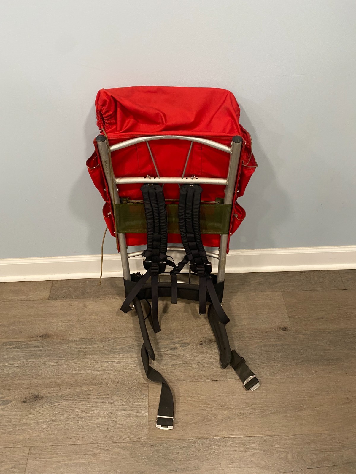 Vintage Kelty External Frame Hiking Backpack Multi Pocket Red 4