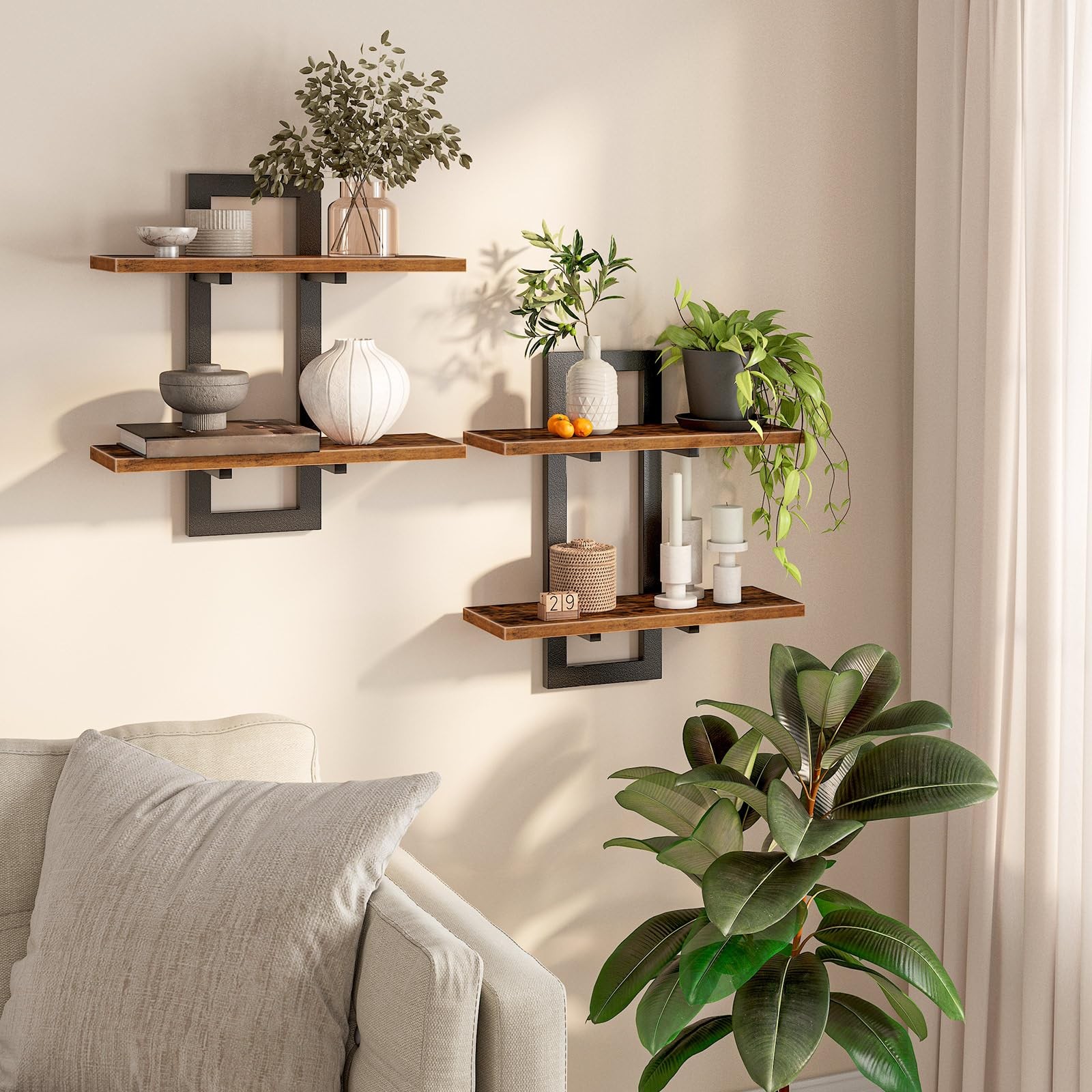 Floating Shelves, 15 Inch Wall Shelf Set of 2, Wall Mounted Storage Shelves 2... gallery
