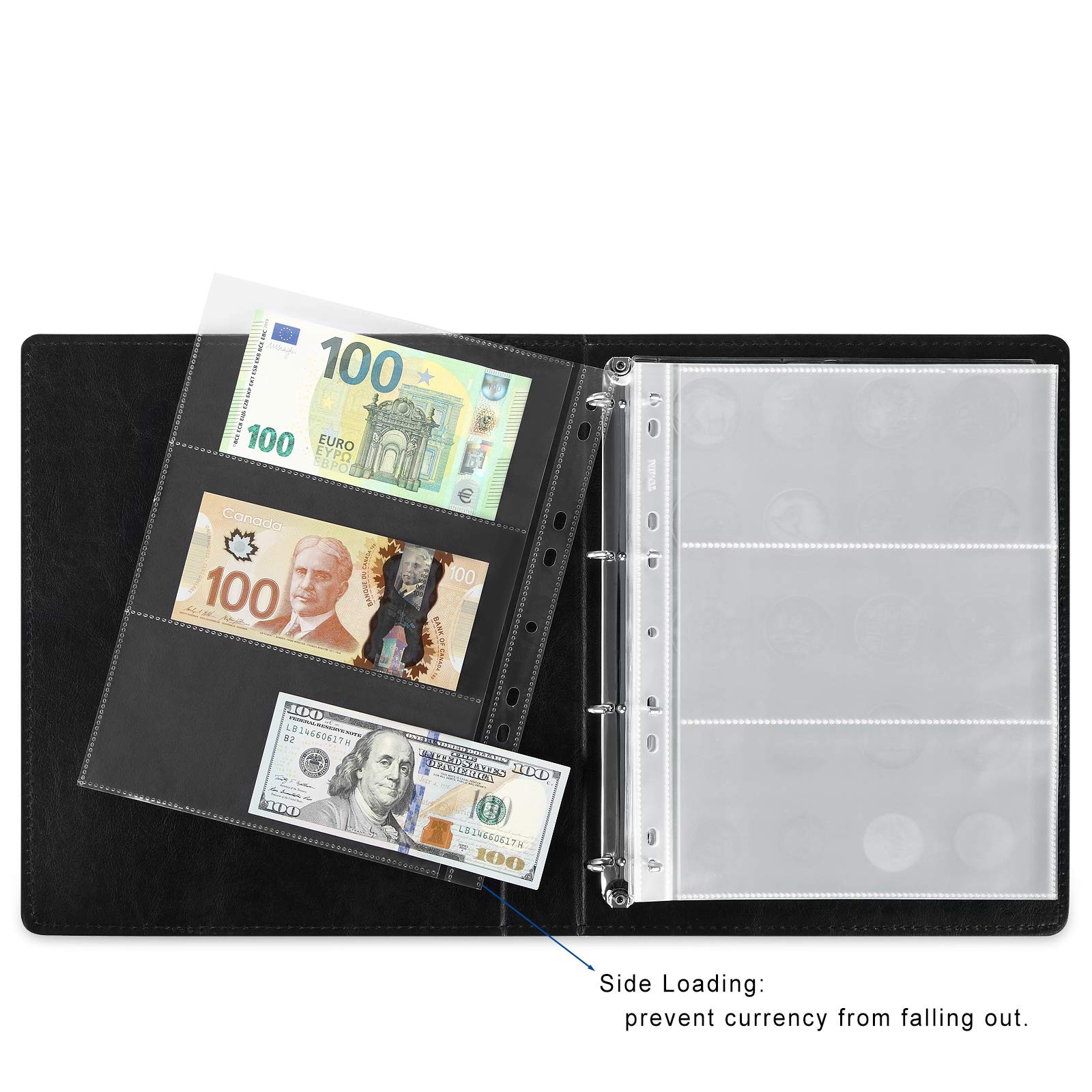 AITIME 5 in 1 Coin Currency Collection Book, 214 Pockets, 4 Size Coin Pockets an gallery