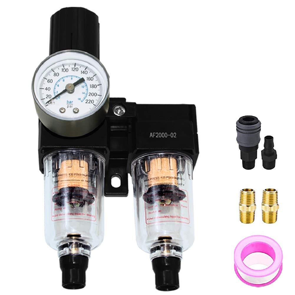 Semi-Auto Drain Pneumatic Air Filter Pressure Regulator 1/4 Inch NPT Dryer Co... gallery