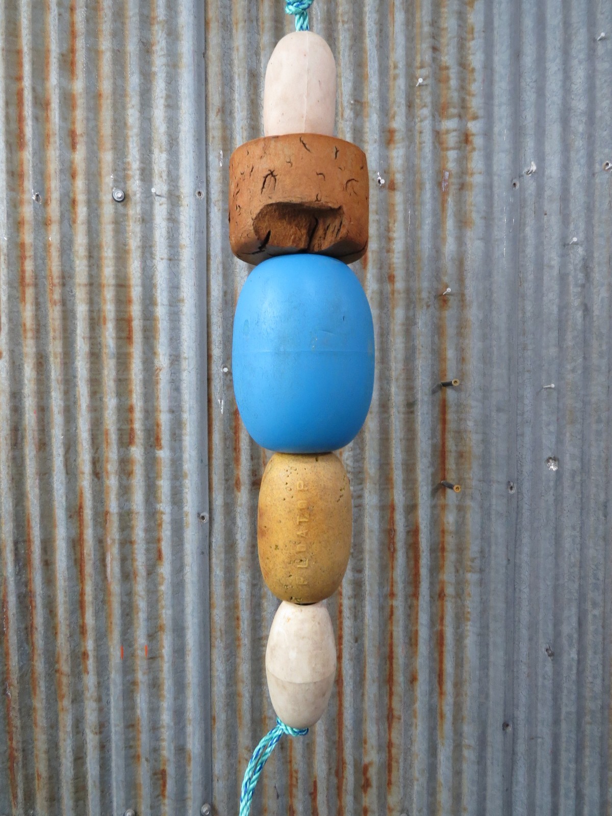 5 Old Fish Net Floats 24+ Inches Long Fishing Buoys Bouys Tiki Hut Bar -(SF266) gallery
