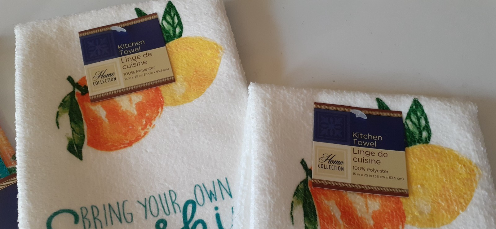 3pc Citrus Lemons Oranges Dish Drying Mat and 2 Kitchen Towels NWT gallery