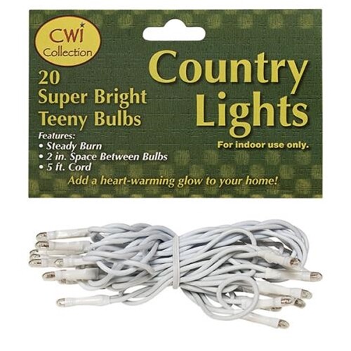 Primitive Teeny Rice 20ct Lights String Light Set Clear White Cord Wire Wedding gallery