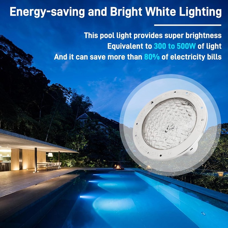 LED Pool Light 10 Inch for Inground Pool White AC120V Underwater Replacement gallery