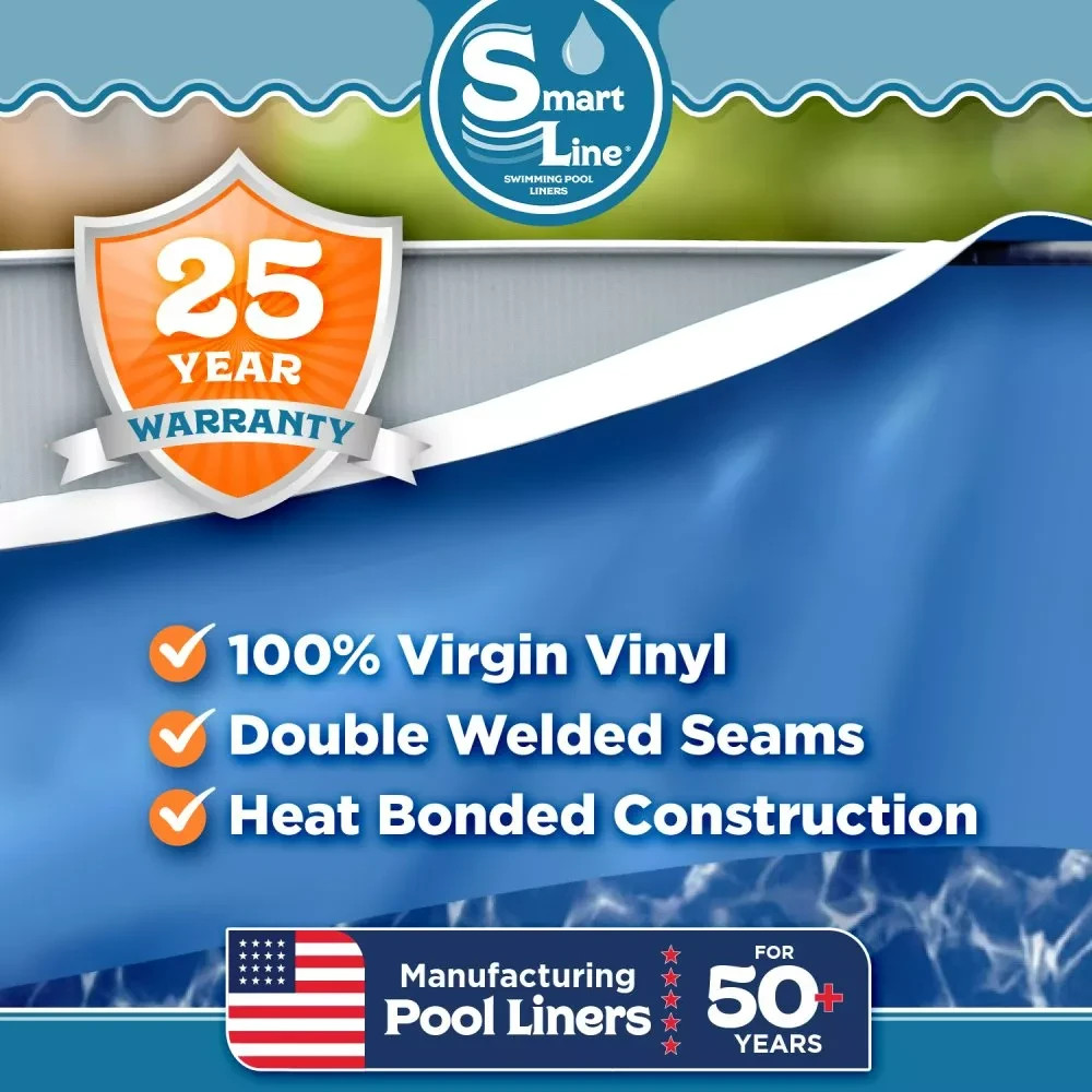 SmartLine 25 Gauge Round Swirl Bottom Swimming Pool Overlap Liners w/ Gasket gallery