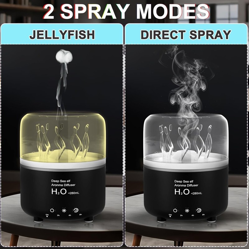 Jellyfish Humidifier Diffuser, 280ml Essential Oil Diffuser Deep Sea Elf- New! gallery