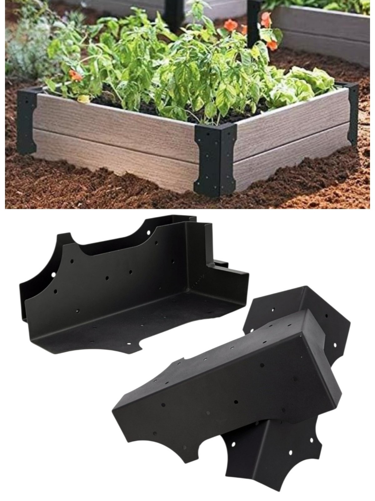 Hi-Flame 4 Set Raised Garden Bed Corner Brackets with Screws, Fit Lumber up To 2 gallery