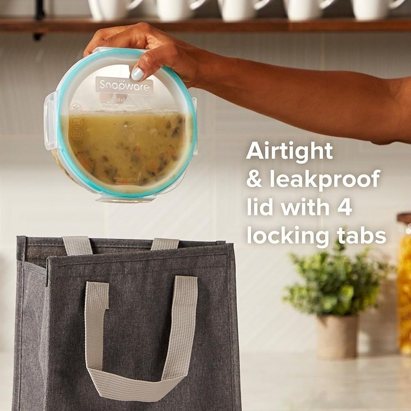 2 Pack Plastic Storage Containers Round Rectangular Lids Airtight Microwave Safe gallery