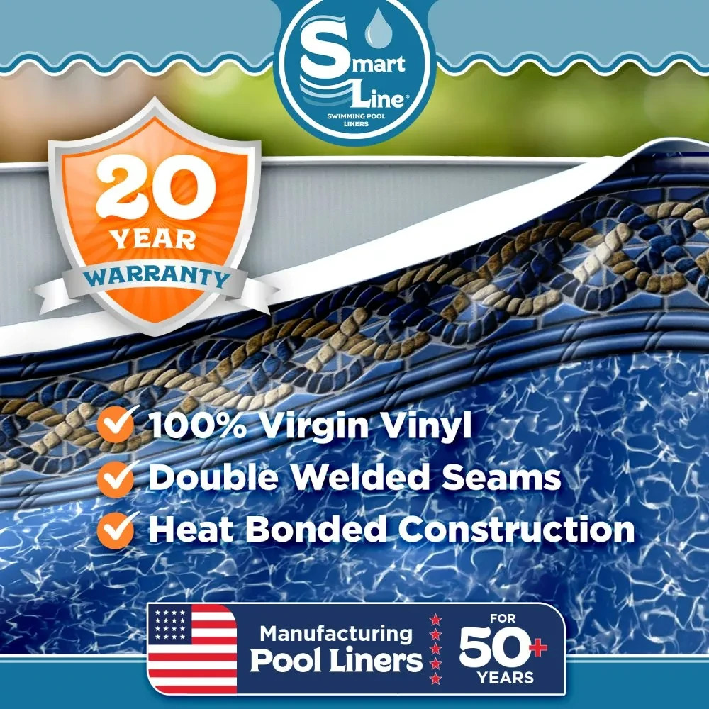 SmartLine 12' x 48” Round Unibead 20 Gauge Swimming Pool Liner - Choose Pattern gallery