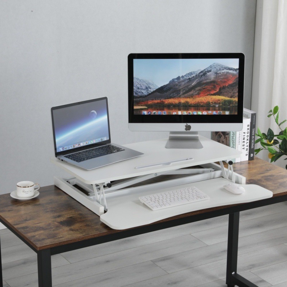 32 Inch Desk Converter, Height Adjustable Sit to Stand Riser,Standing Desk,WHITE gallery