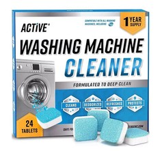 ACTIVE Washing Machine Cleaner Descaler Deep Cleaning (24 Tablet) Front Top Load