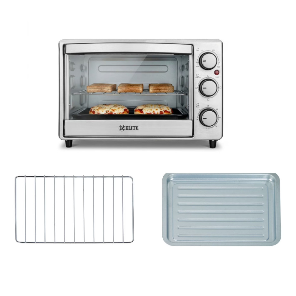 Kitchen Elite 6-Slice Compact Countertop Toaster Oven with Stainless Steel Tray gallery